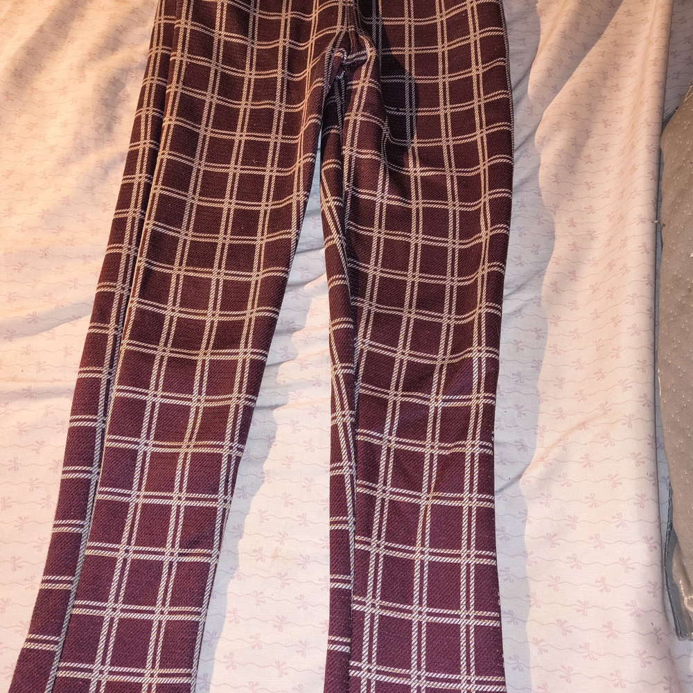 Plaid Burgundy Pants